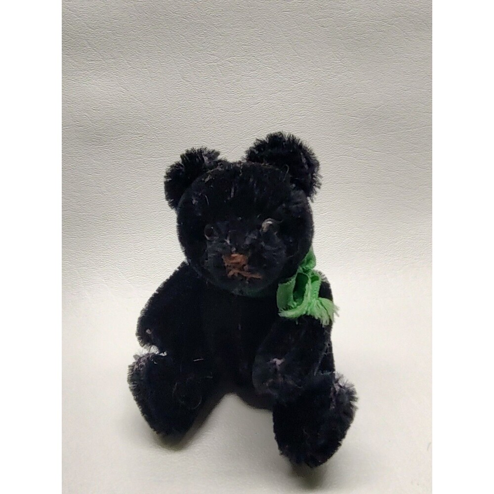 Vintage Hermann Teddy Bear Black Fully Jointed made for P&E Rubin Clean 5" Tall